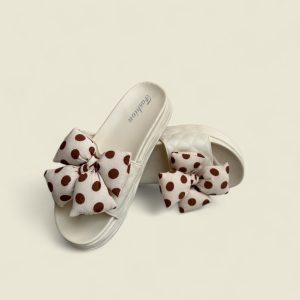 Polka dot bow wedge (offwhite)