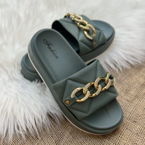 Fancy chain wedge- sage green