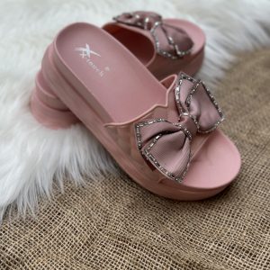 Fancy bow slides (pink)